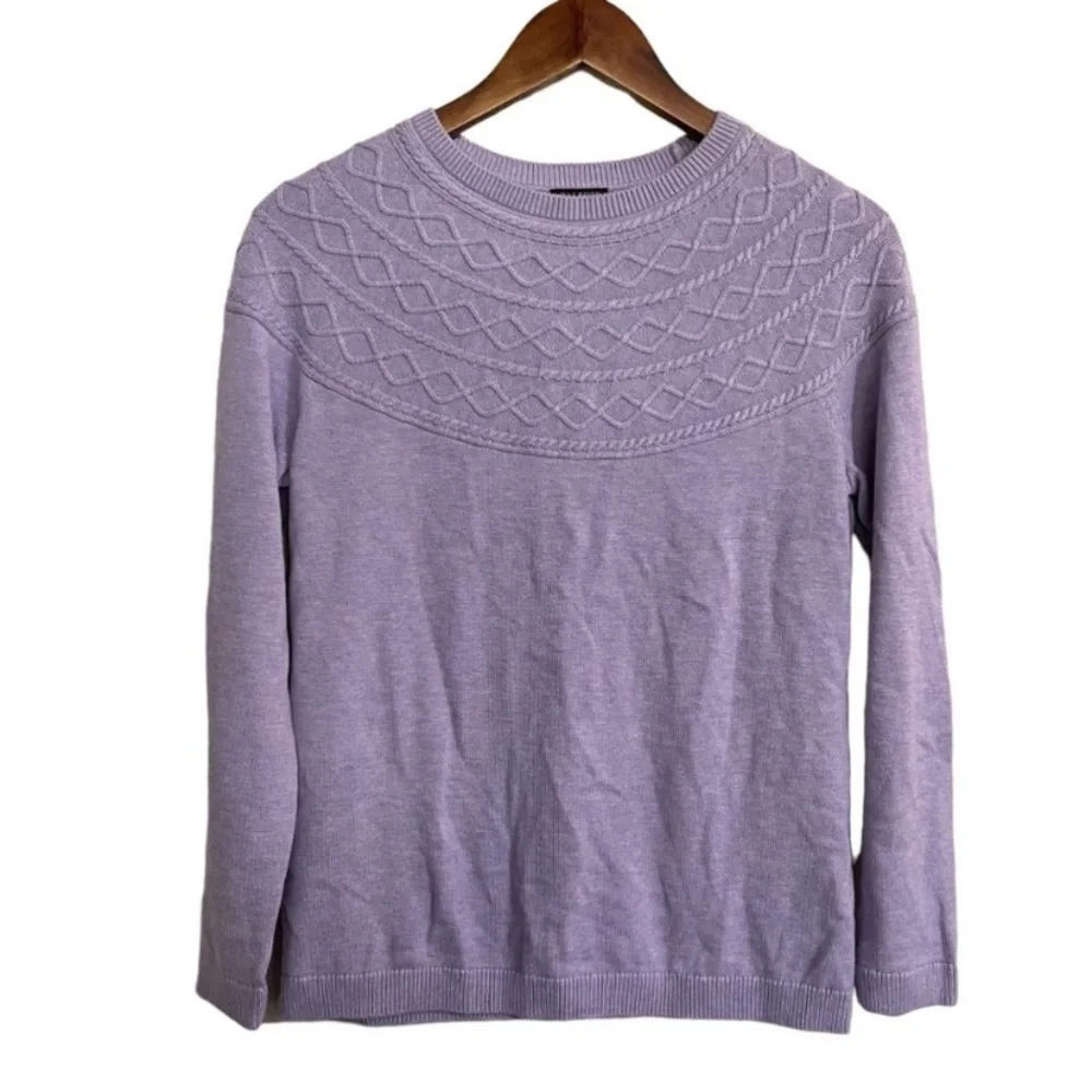 Talbots Womens Purple Textured Knit Raglan Sweater XL